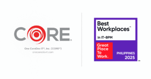 Logos of Core and Best Workplaces, highlighting the Best Workplaces Philippines 2025 recognition.