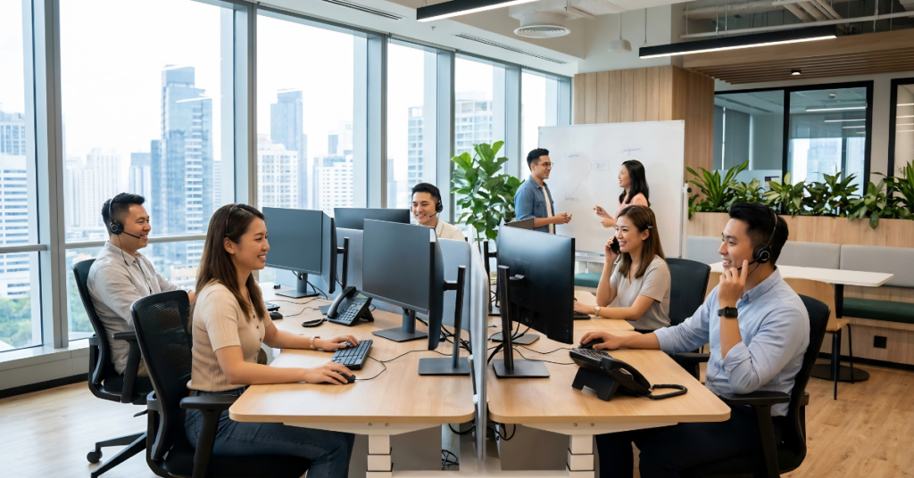 Team of filipinos working as property managers