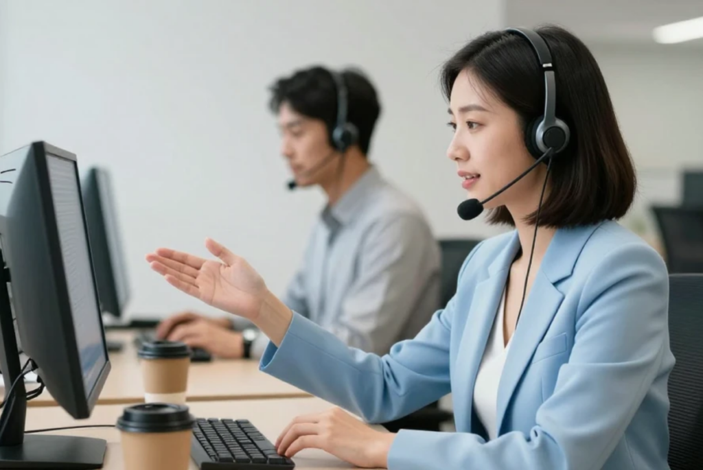 Offshore accounting professional providing virtual support to a finance team during a remote collaboration session.