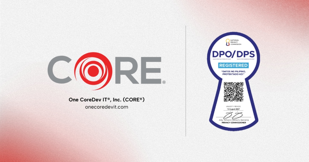 CORE® NPC Certificate and Seal of Registration for data privacy compliance
