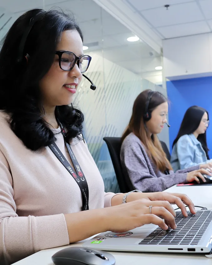 High-performing professionals collaborating in a modern office